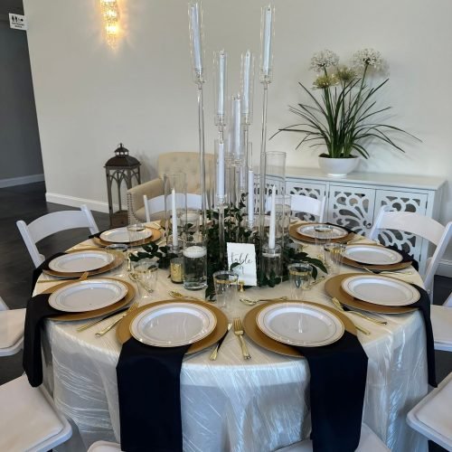 indoor stone manor setting